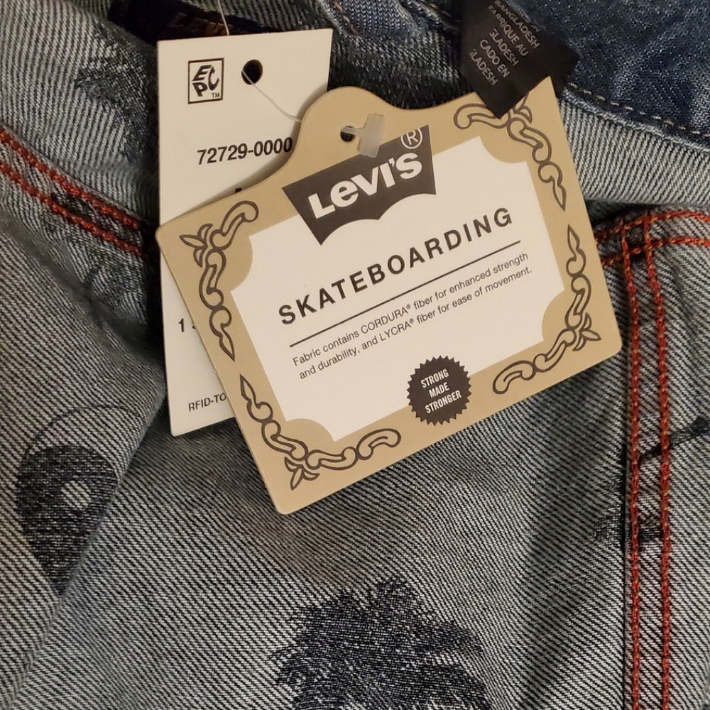 LEVI'S Jean Denim Trucker Jean Denim Jacket Large - Picture 4 of 4